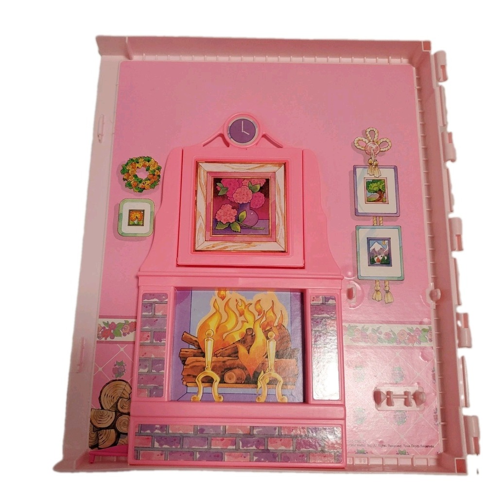 Vintage Barbie FOLD 'N FUN House Replacement Panel Indoor/Outdoor Fireplace 1992